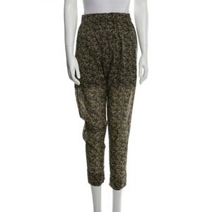 Masscob Womens Floral Print Tapered Crop Pants Elastic Waist FR34 US Sz 2 (B